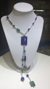 Collar Plata lapisázuli, malaquita